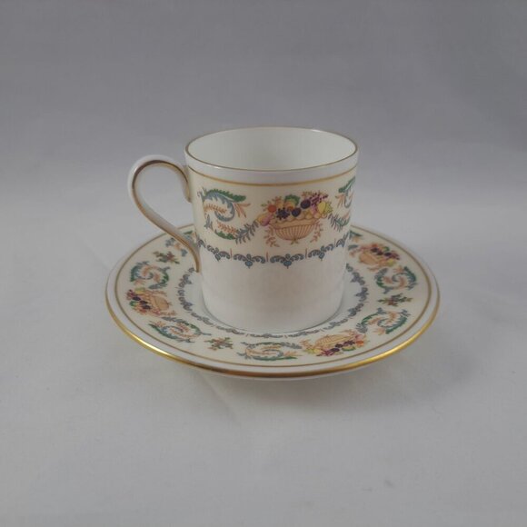 Aynsley Banquet Flat Demitasse Cup Saucer Set Fine Bone China England - Picture 2 of 16